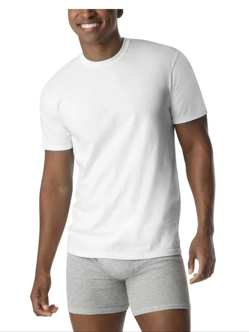 (Ew)Hanes White Men’s Short Sleeve Crew Neck T-Shirt Pack
